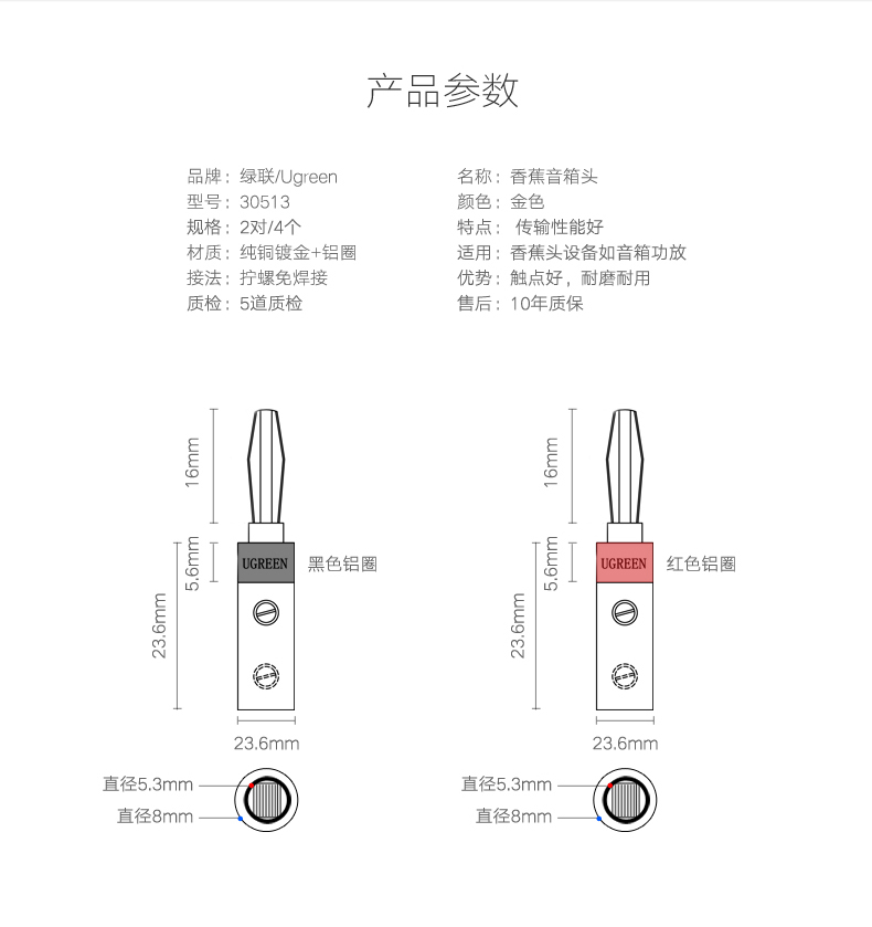 意昂2香蕉头音频插头