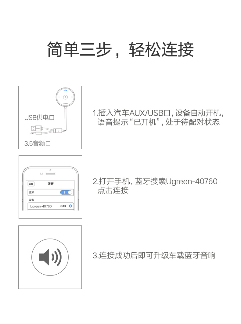 车载蓝牙接收器使用方法