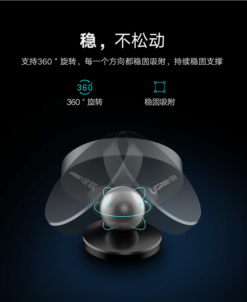 ="意昂2车载手机支架，汽车吸盘式可旋转手机支架"/