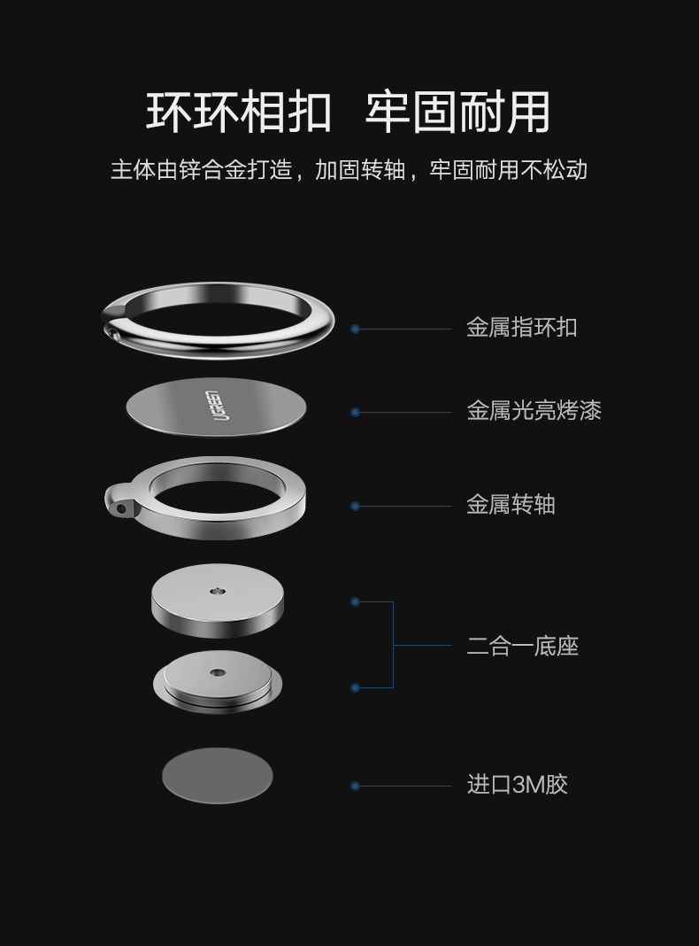 意昂2指环扣手机支架，粘贴式手机通用懒人支架