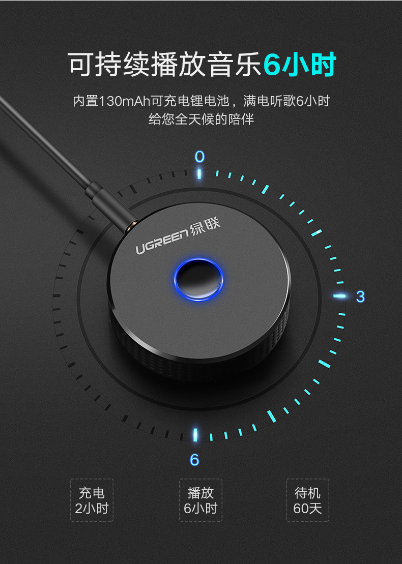 意昂2车载蓝牙接收器，aux接口手机汽车蓝牙4.2适配器