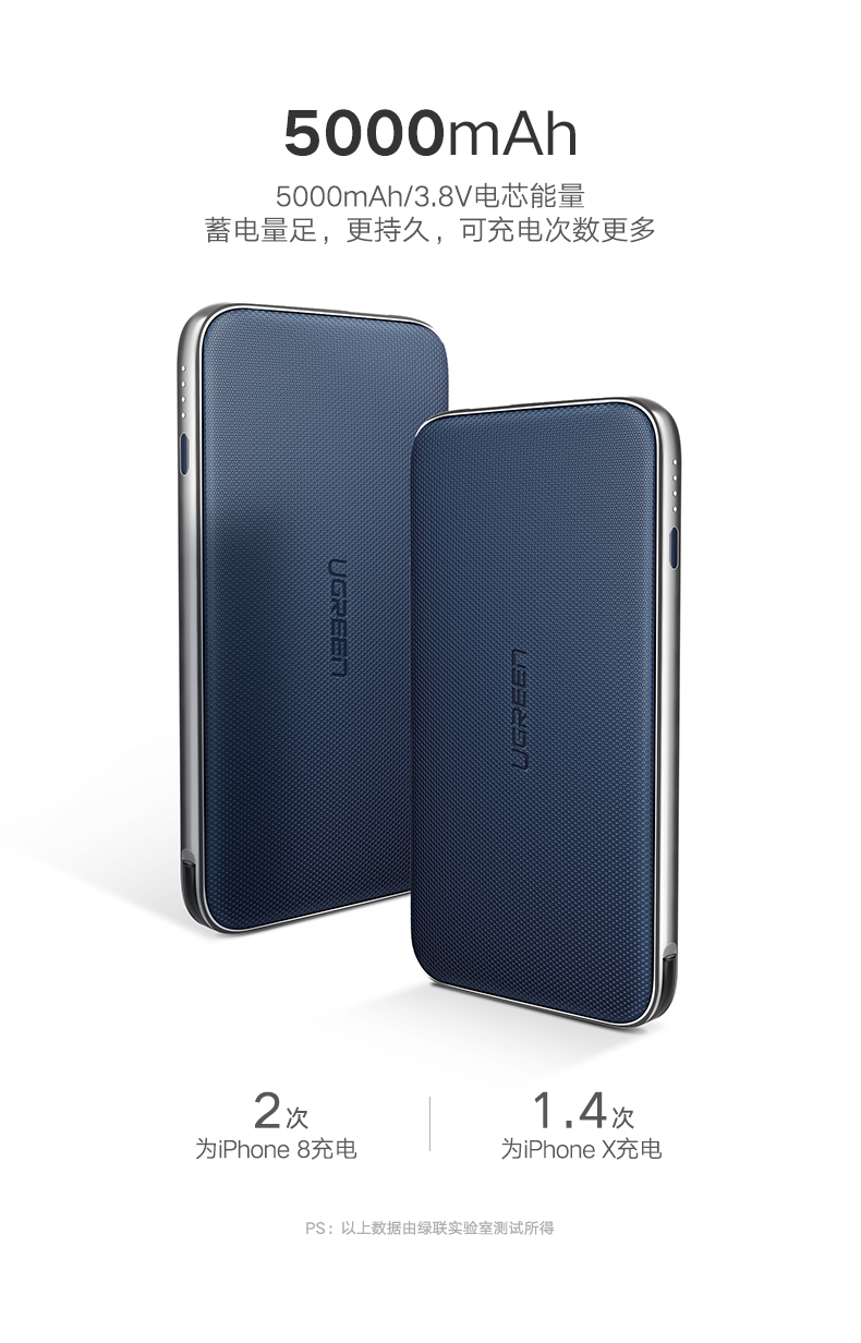 意昂25000毫安充电宝，苹果华为小米通用自带苹果线移动电源