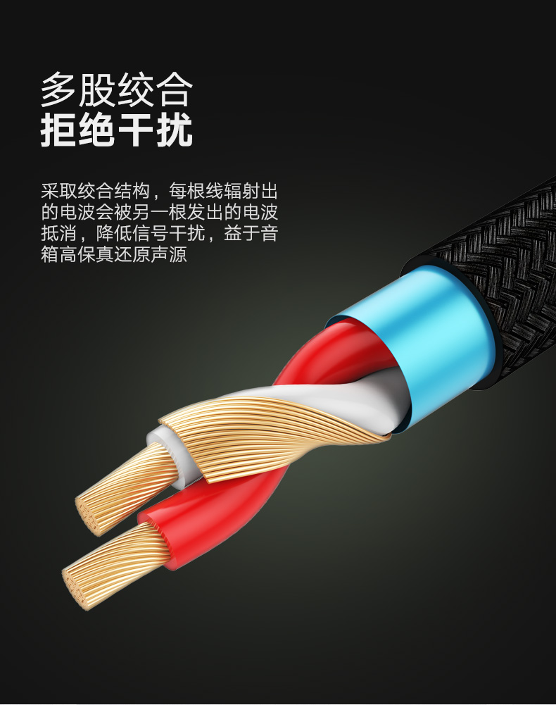 意昂2香蕉头音箱线，发烧级双头功放音响喇叭连接线