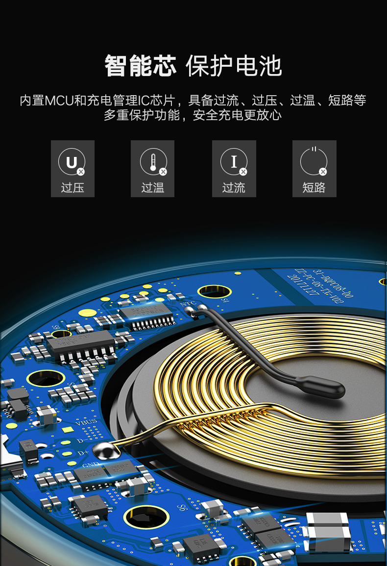 意昂2苹果X无线充电器，无线快充iPhoneX/8/8P三星s8s9专用
