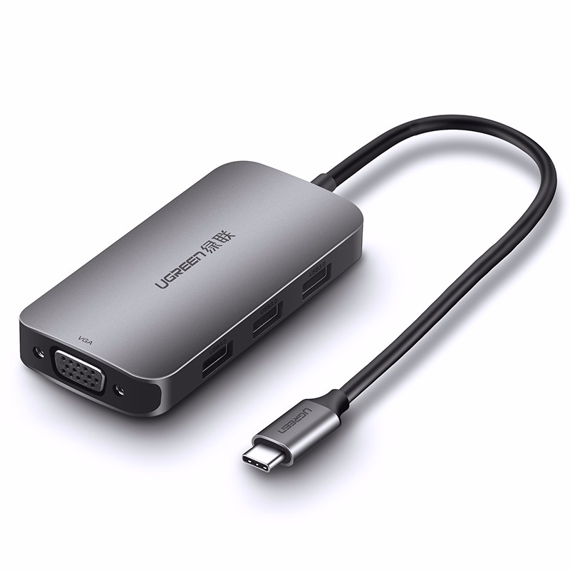 意昂2Type-C转VGA转换器，3口USB华为Mate10苹果MacBook笔记本扩展