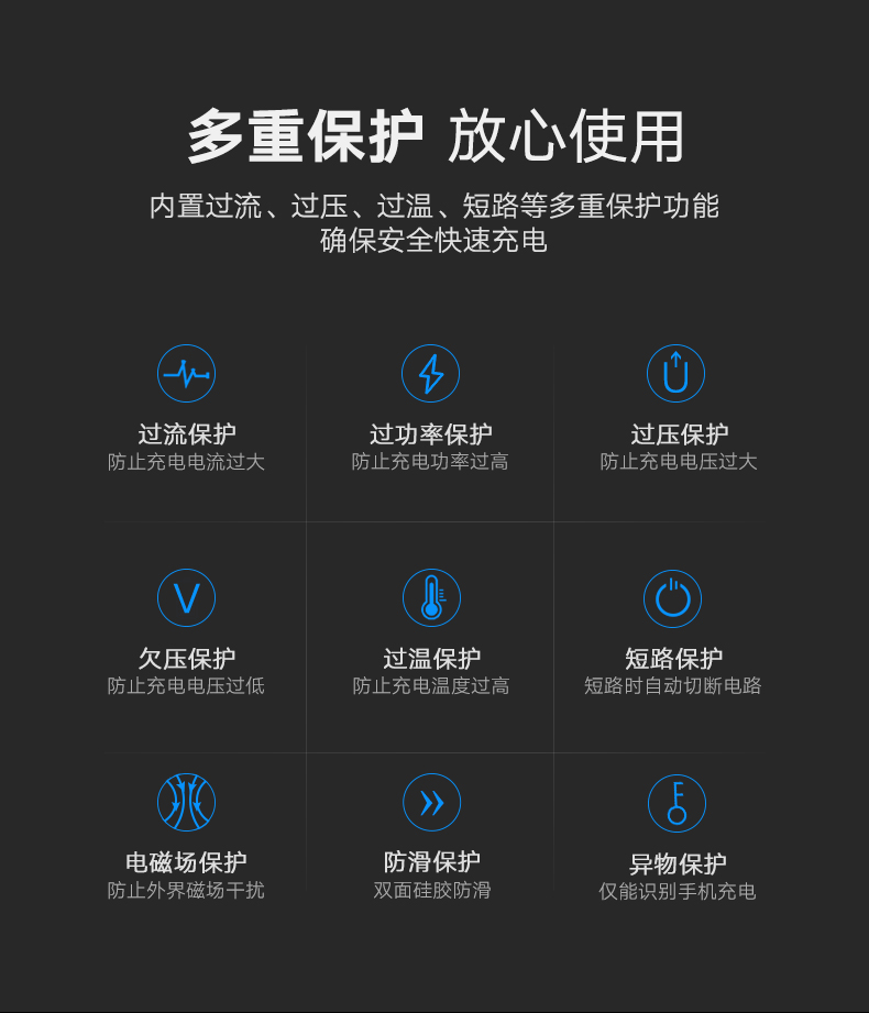 意昂27.5W无线充电器，苹果iphone8/X小米mix2s定频快充