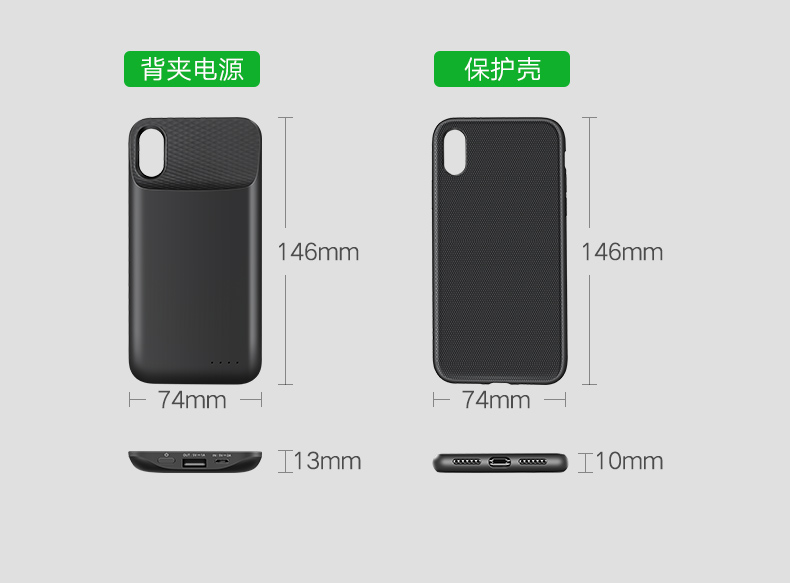 意昂2iPhoneX背夹电池，支持苹果8无线充电