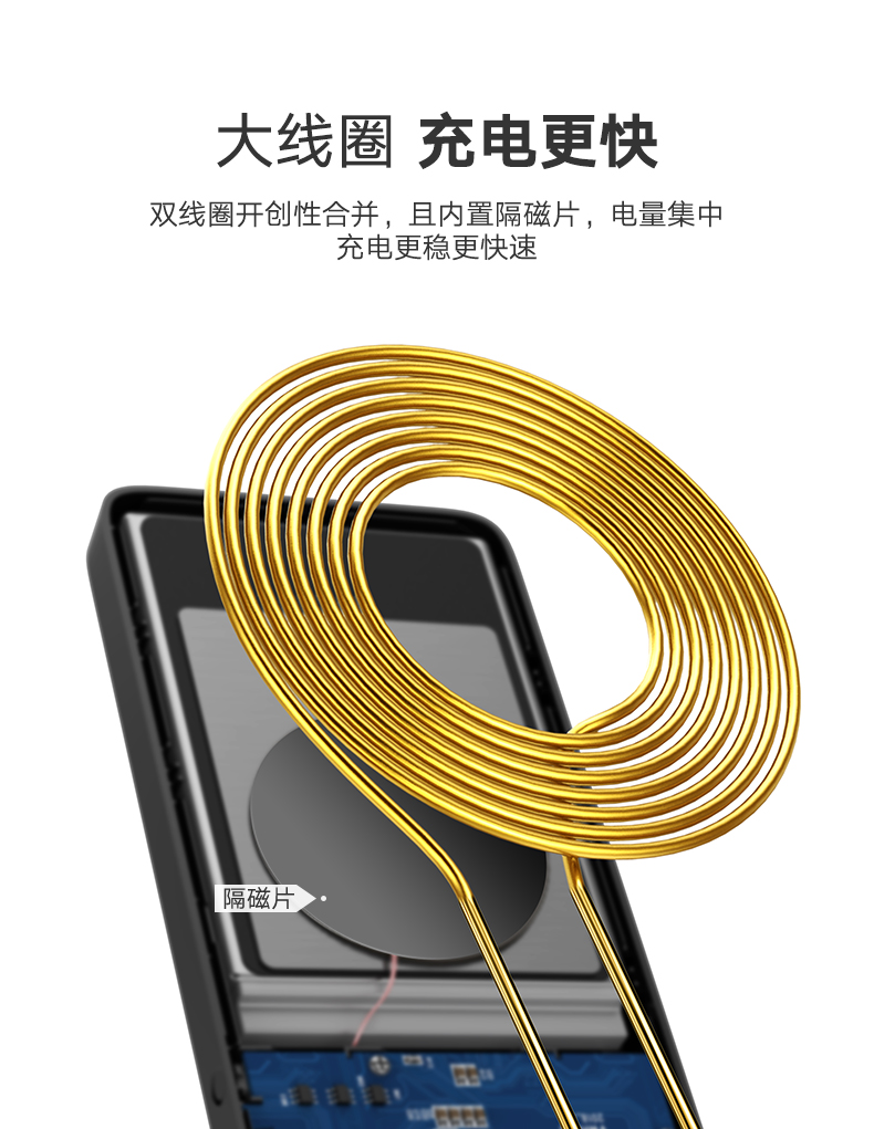 意昂2无线充电宝，10000毫安苹果小米三星无线充电通用