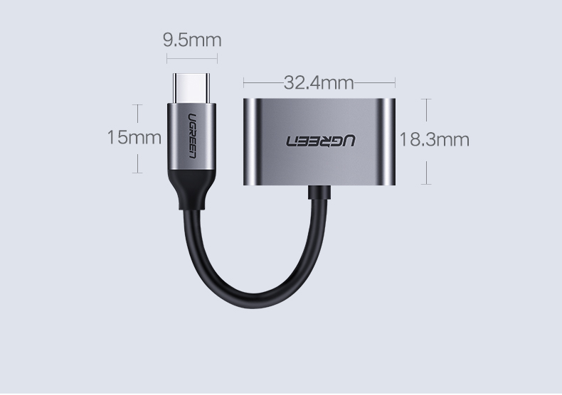 意昂2Type-C转耳机口一拖二转换器