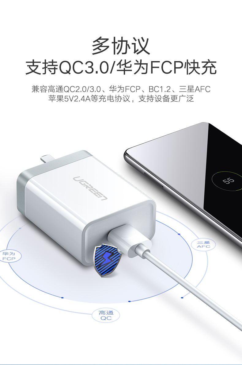 意昂2华为超级快充充电器，5A电流支持原装SCP快充