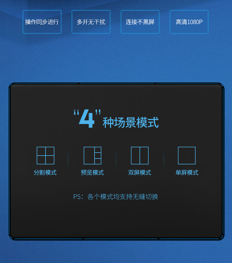 意昂2四进一出HDMI分屏器，地下城疾风之刃工作室代练屏幕切换器