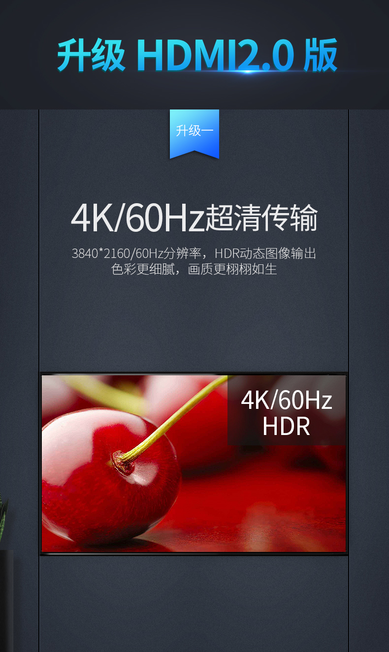 意昂2HDMI一进二出分配器