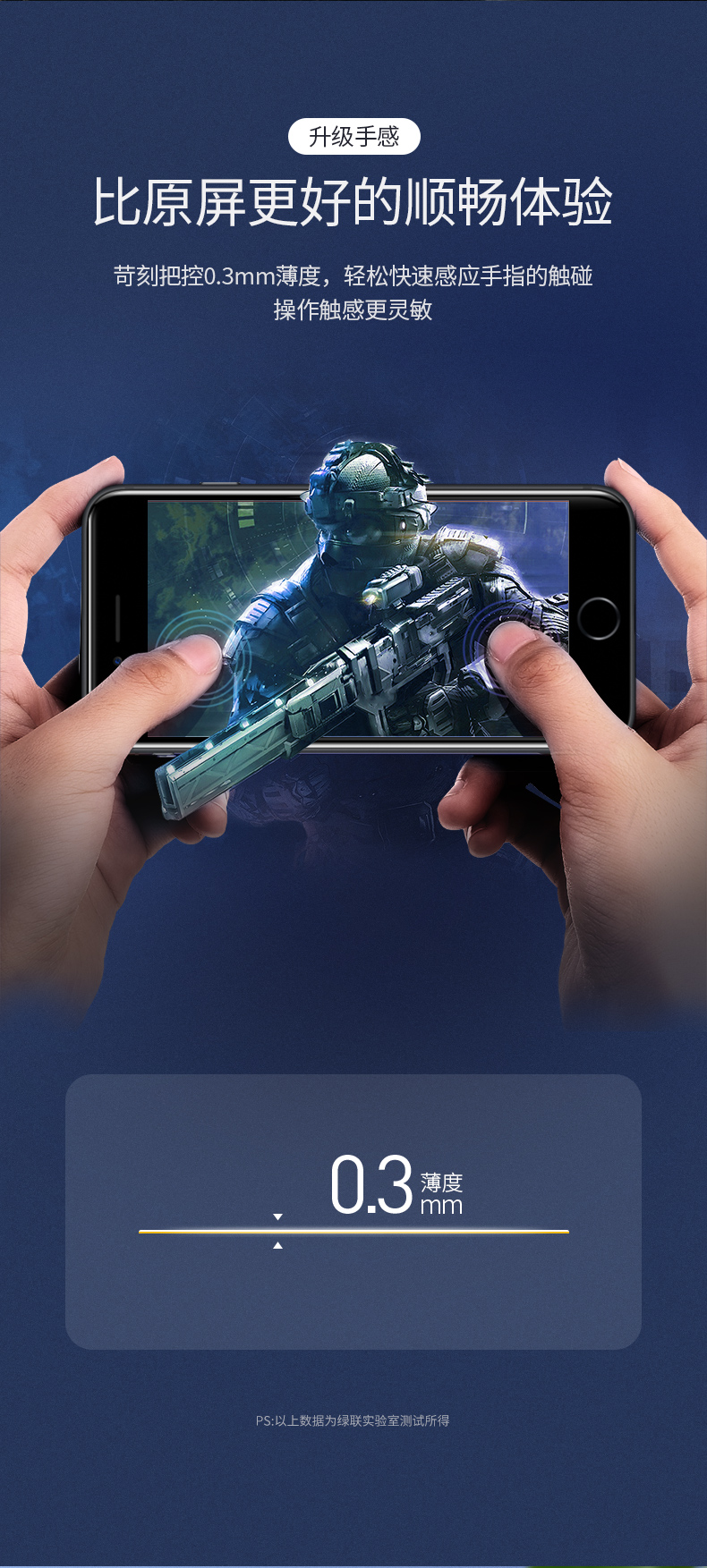 意昂2iPhone 7/8plus钢化膜，全屏包边防指纹手机贴膜