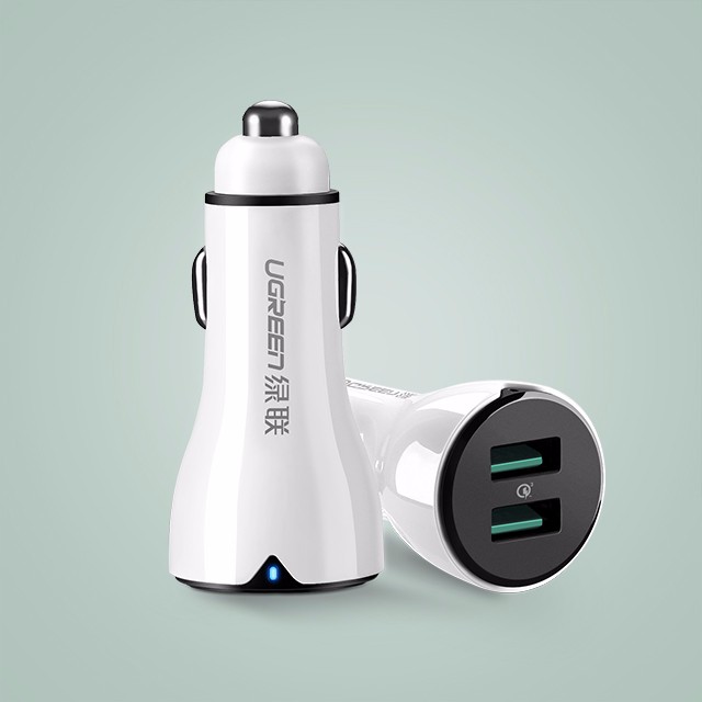 意昂2QC3.0车载充电器，通用双USB车充