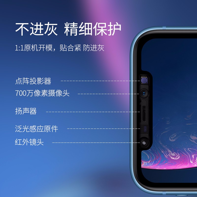 意昂2iPhone xr钢化膜，9D全屏蓝光防爆手机贴膜