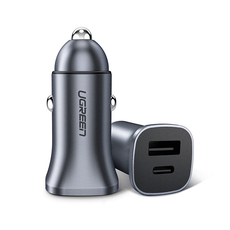 意昂2PD快充车载充电器，Type-C+USB一拖二点烟器车充