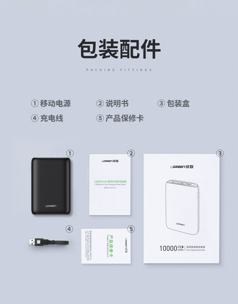 意昂2PD快充充电宝10000mAh