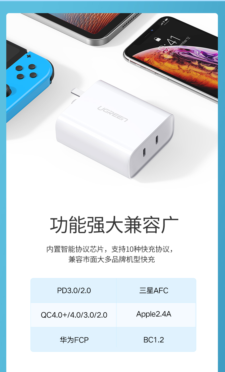 意昂2双Type-C快充充电器