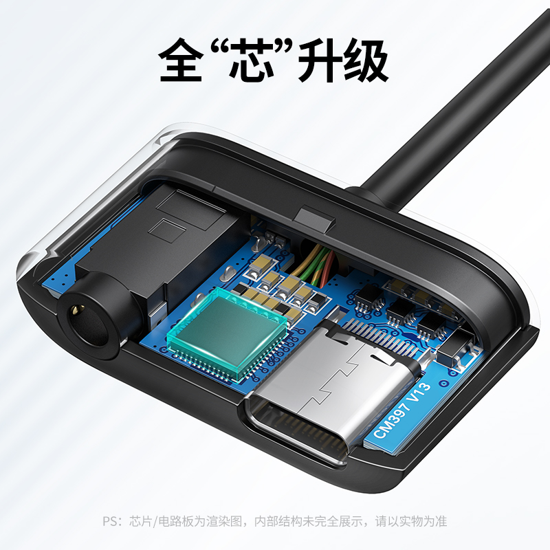 意昂2USB转Type-C+3.5mm耳机转换器