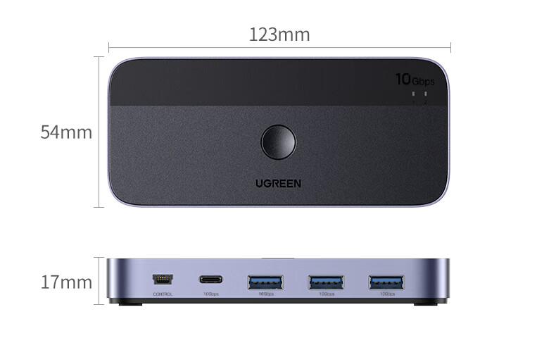 意昂2USB3.2共享切换器 二进四出双电脑共享USB设备CM691