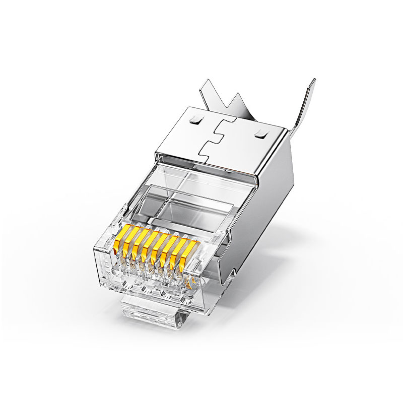 意昂2八类网线屏蔽水晶头 镀金万兆网络接头RJ45