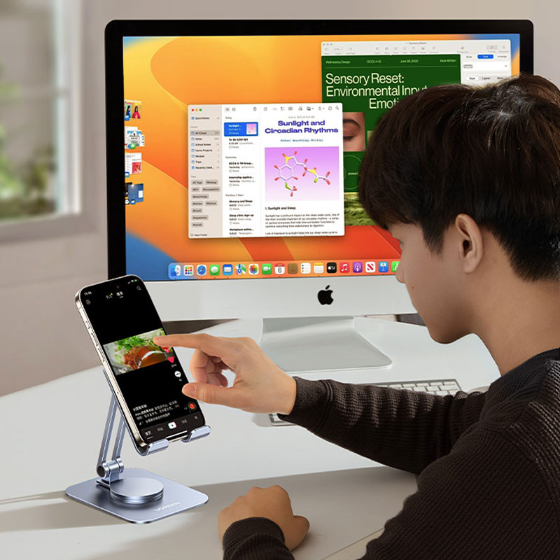 意昂2桌面手机平板支架，360度旋转升降折叠支架