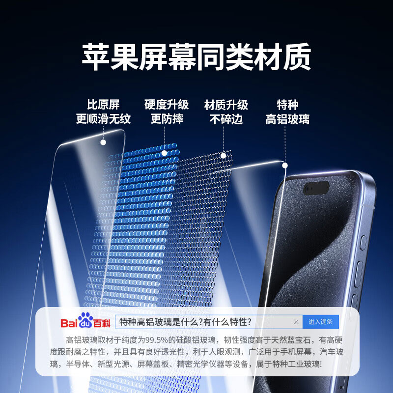 意昂2适用iPhone15ProMax全覆盖防摔抗指纹钢化膜