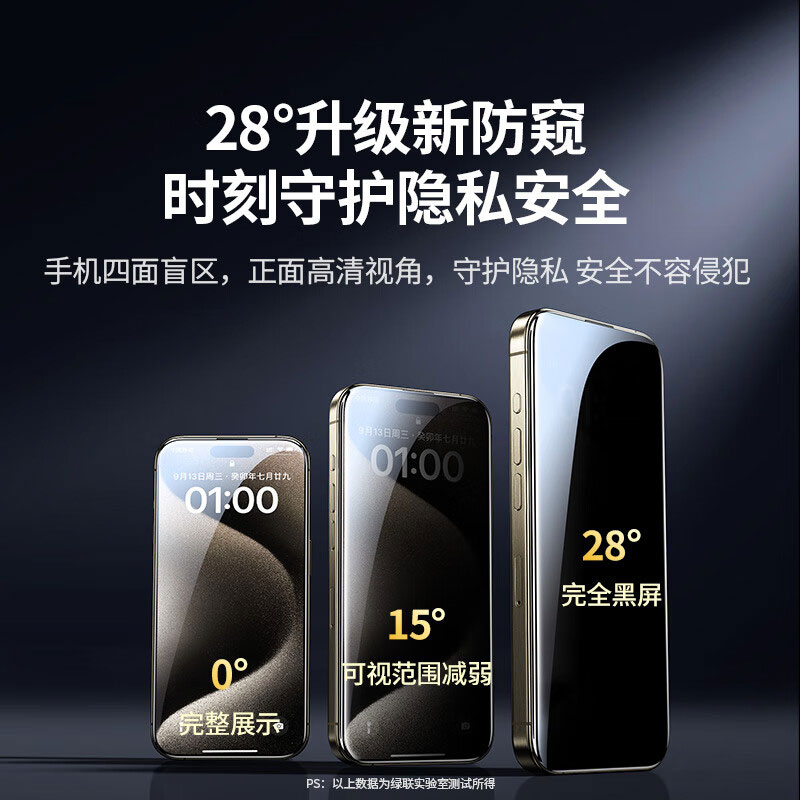 意昂2iPhone15系列防窥钢化膜 防摔防尘 抗指纹全屏保护膜