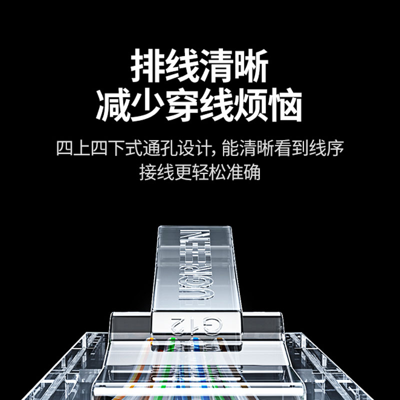 意昂2超五类非屏蔽通孔式3U水晶头