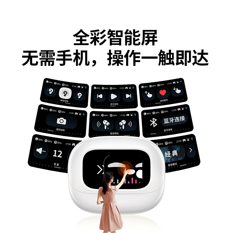 意昂2HiTune T6 Magic蓝牙耳机 - 彩屏智能操作