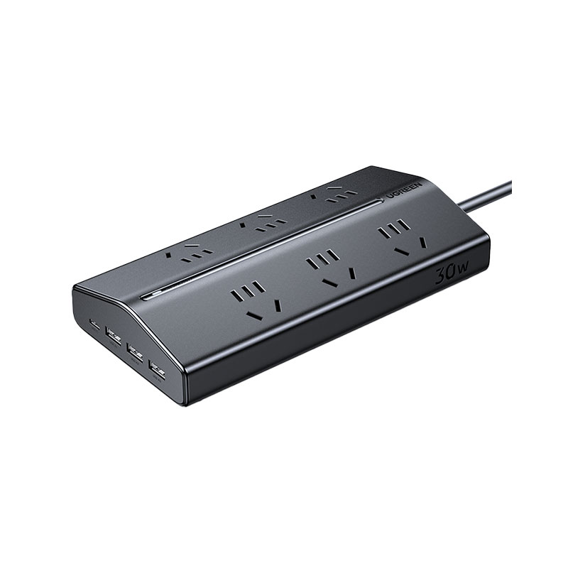 意昂2T6氮化镓30W快充梯形排插 桌面充电站