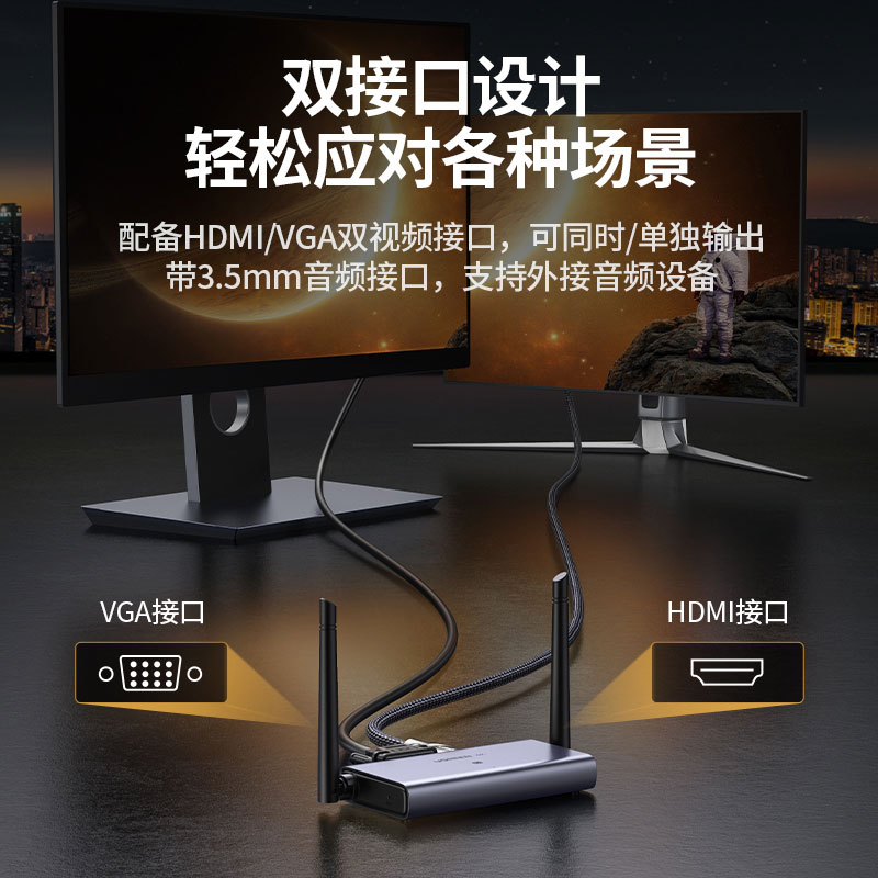 意昂2HDMI 4K无线投屏器 50米点对点传输