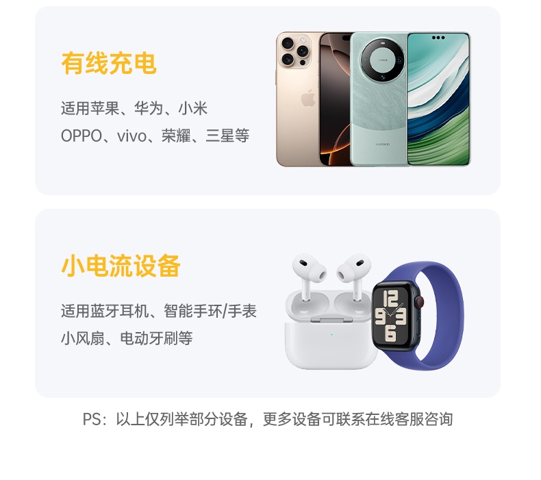 意昂2磁吸无线充电宝 支持QC/PD快充协议 充电速度快