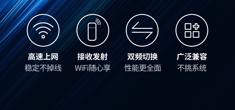 AC1300双频速率 2.4GHz穿墙 5GHz高速 多设备共享