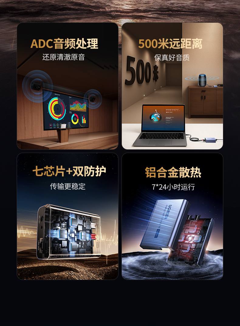 7芯高性能主控芯片 音频信号传输低衰减少失真