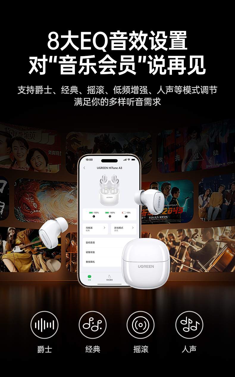 WS220睡眠耳机 超轻设计 夜间佩戴无负担