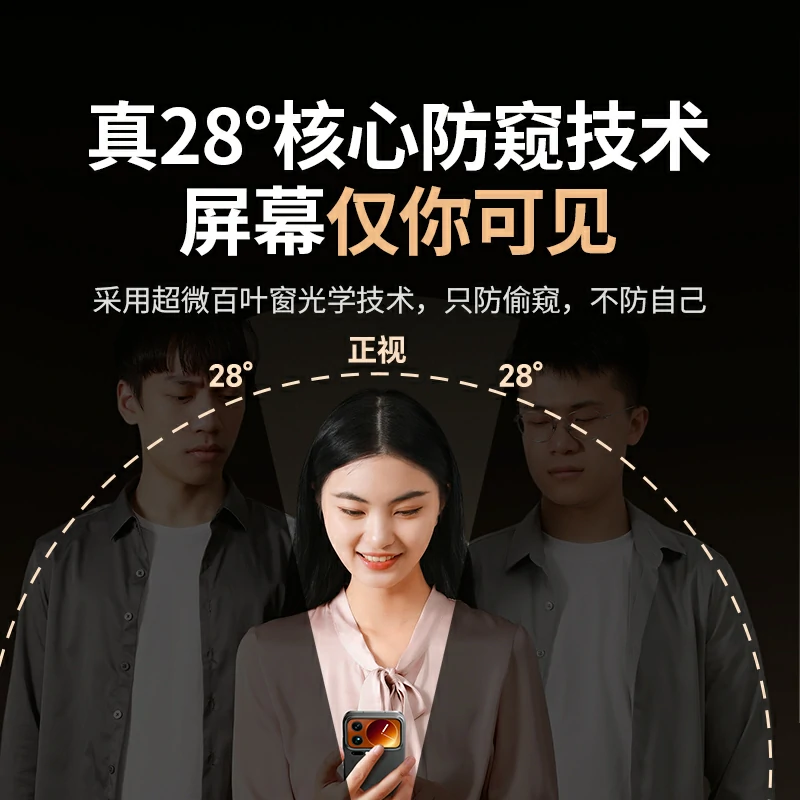 意昂2小米17/17 Pro防窥钢化膜 28° 侧防窥