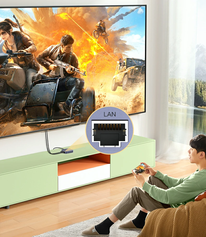 LAN网口有线配网 意昂2投屏器传输稳定抗干扰