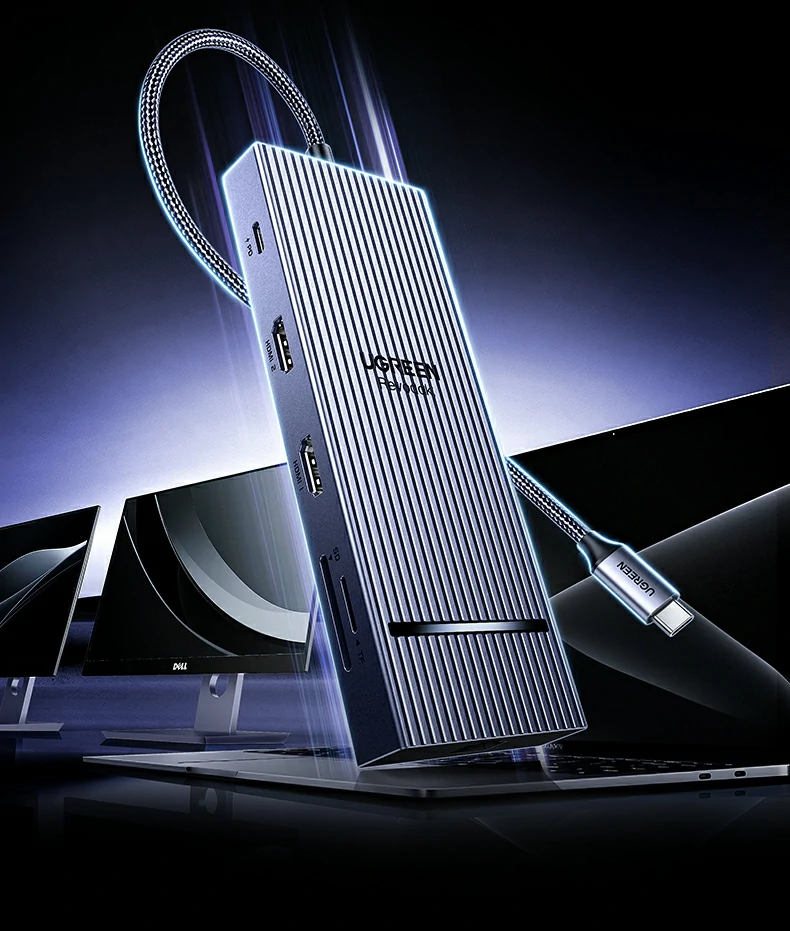 意昂2Type-C扩展坞支持双HDMI接口设计，多屏显示更高效