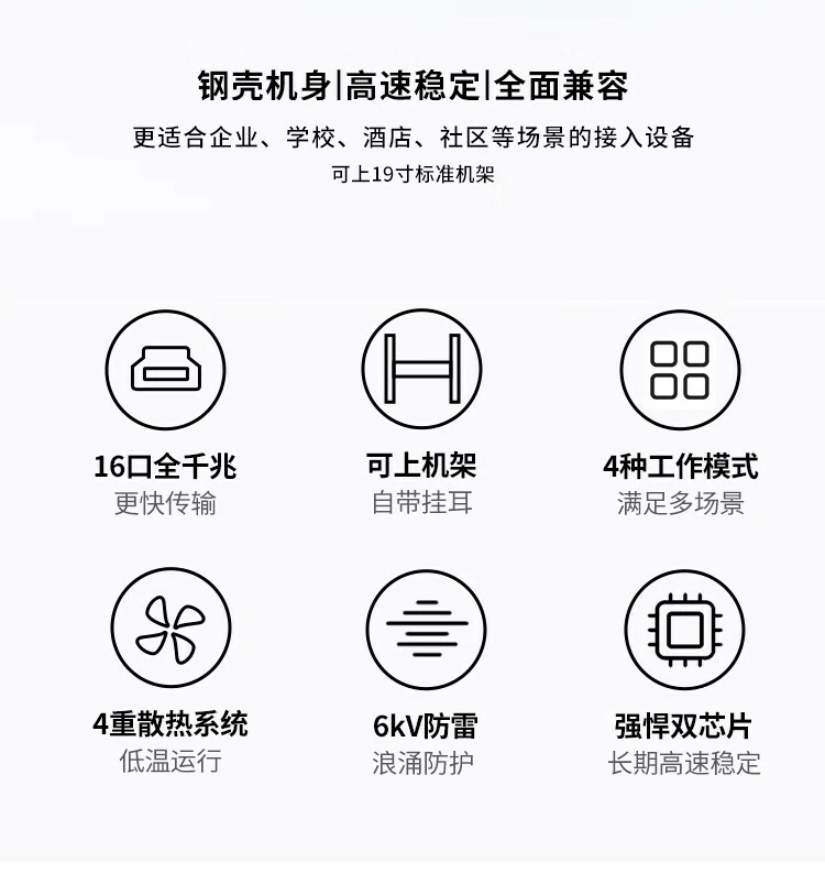 意昂2CM939千兆交换机支持桌面壁挂机架多种安装方式