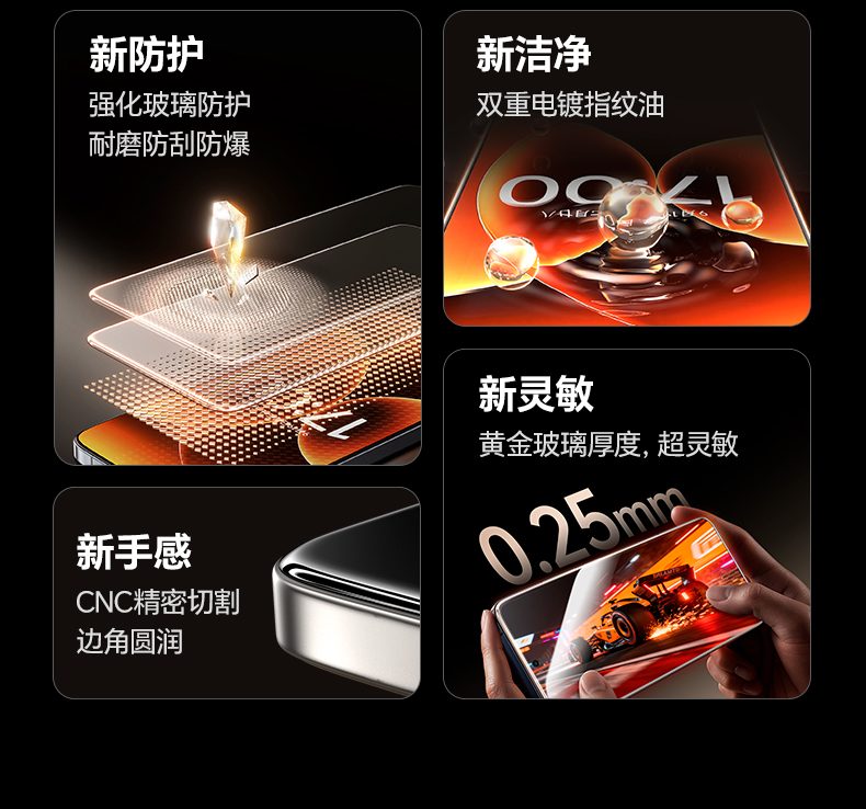 意昂2小米17防窥钢化膜 强化玻璃防爆抗刮耐磨