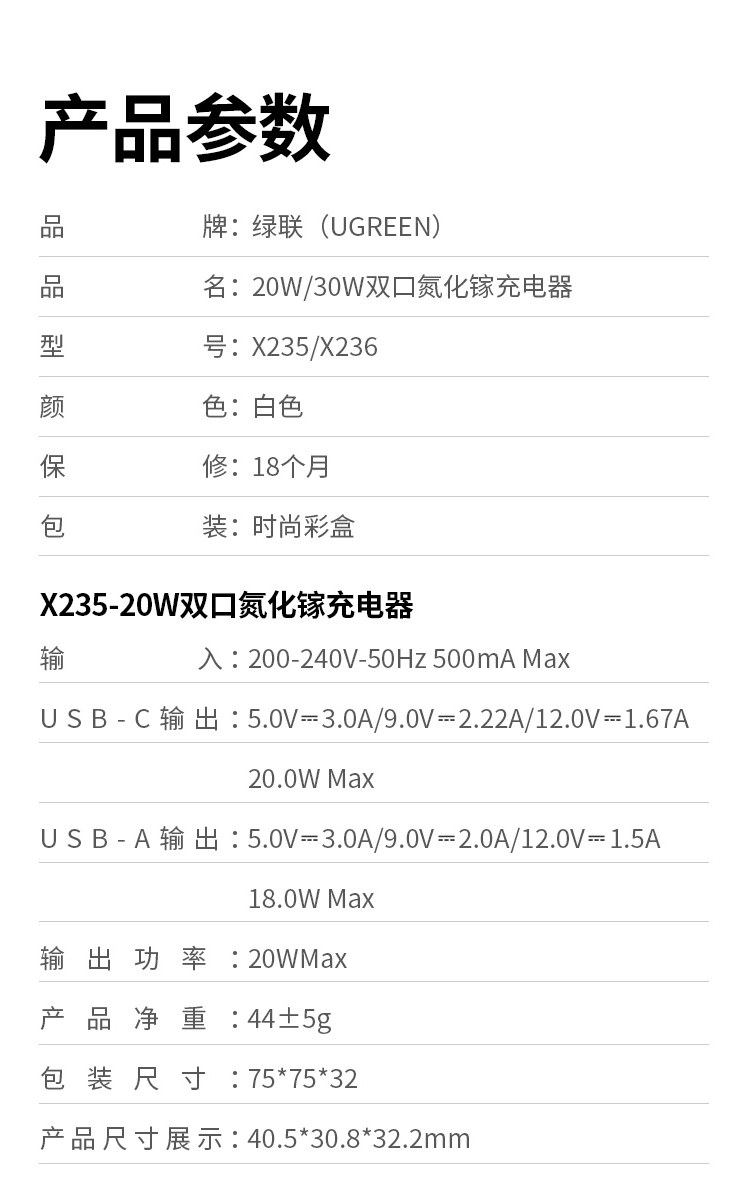 意昂2X236快充头支持多协议快充，智能适配设备