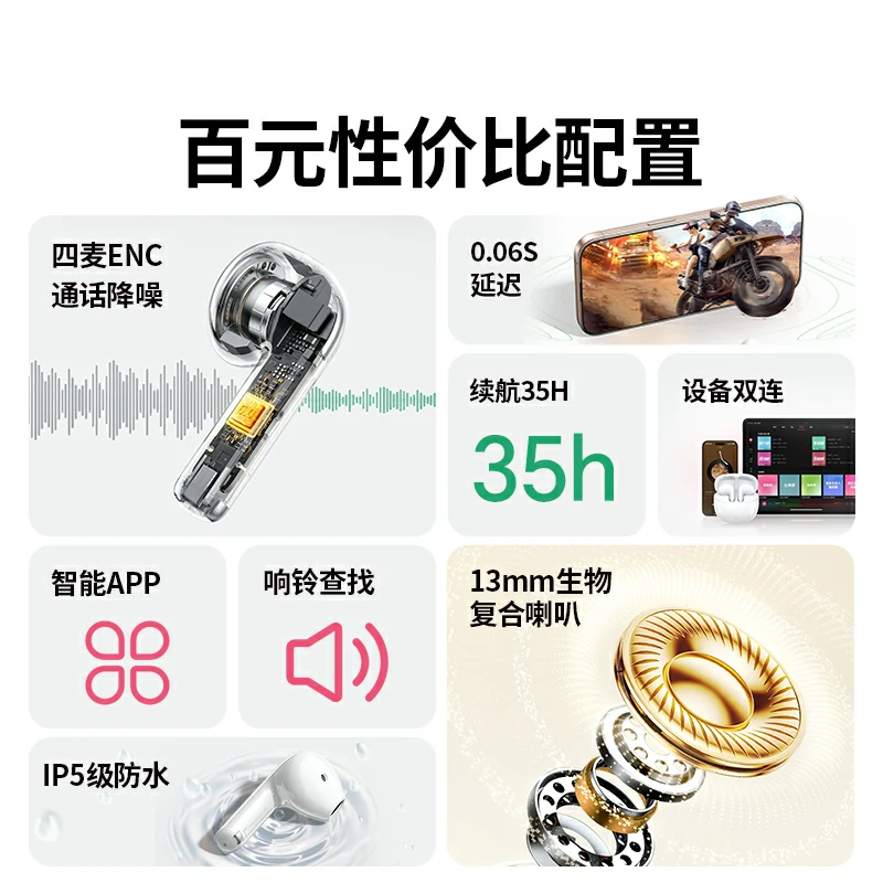 意昂2HiTune H5 Pro半入耳式蓝牙耳机