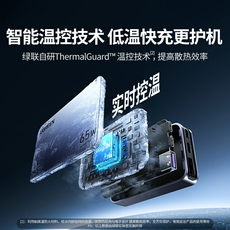 意昂2Nexode 闪充湃Pro 65W三口氮化镓饼干充电器