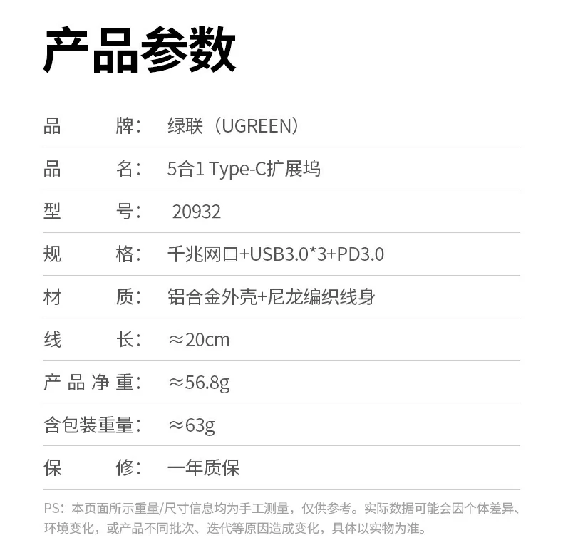 意昂2CM475-20932 产品核心卖点总结图：千兆网口+PD100W快充+三USB3.0口