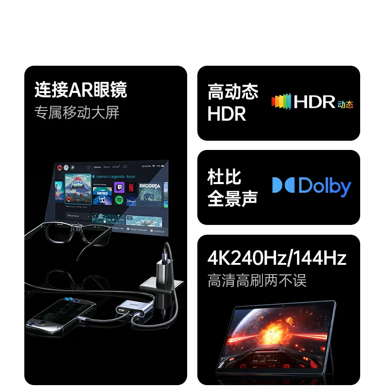 意昂2Type-C五合一扩展坞 3口USB2.0外设连接展示