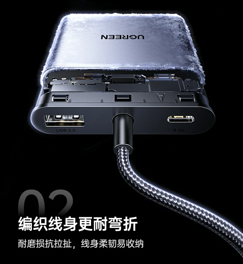 意昂2扩展坞 100W PD充电安全快充示意