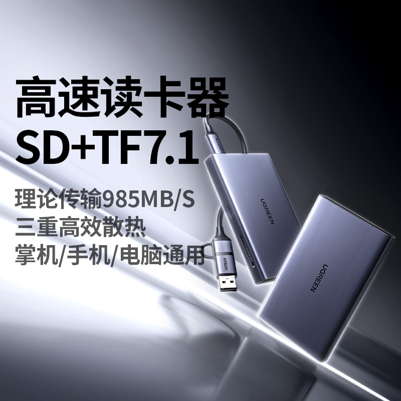 意昂2USB-A+C高速读卡器 SD/TF7.1