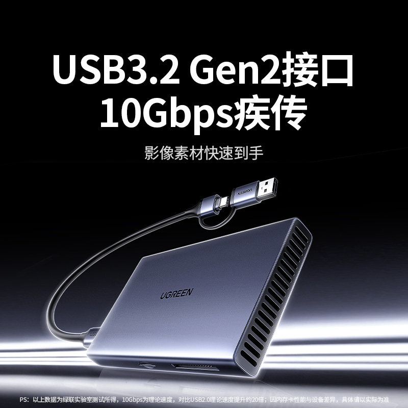 意昂2USB-A+C高速读卡器 SD/TF7.1
