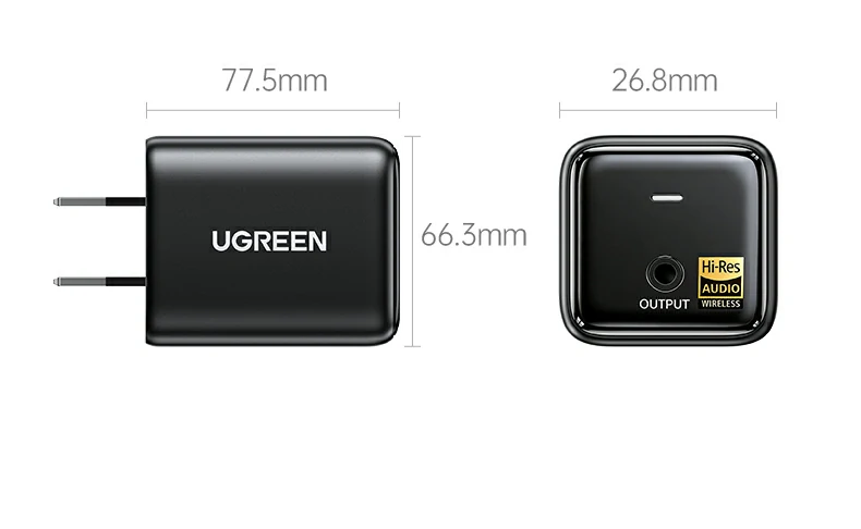 产品配件清单展示（接收器+音频线+包装）